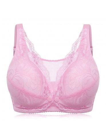 Front Button Maternity Wireless Soft Lace Nursing Bras