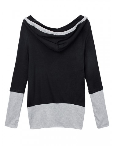 Two Piece Long Sleeve Hooded Women T-Shirt Sweatshirt