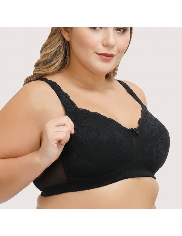 Plus Size Wireless Lace Full Coverage Thin Breathable Bras