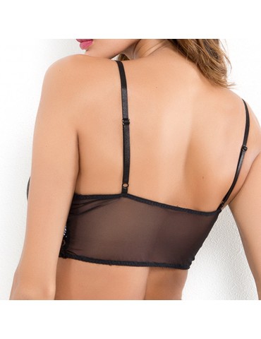 Embroidery Women Floral Strap Lace Wireless Bra Sexy Lingerie