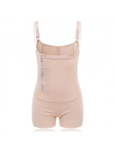 Plus Size Abdomen Control Front Zipper Shapewear Bodysuit