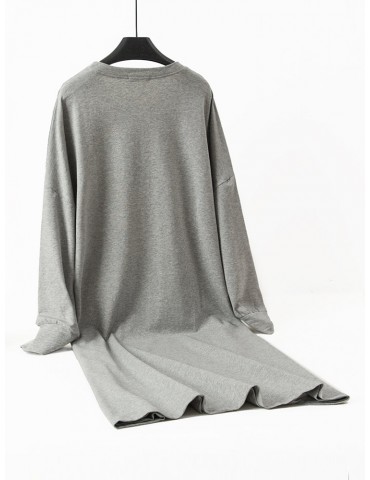 Plus Size Cotton Pajamas Long Fruits Print Home Nightdress Sleepwear