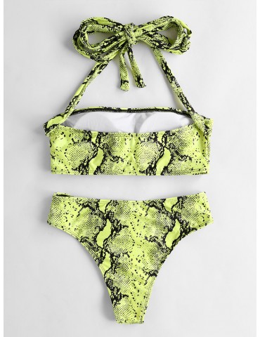 Leopard Sexy Bikinis Criss Cross Halter Women Swimsuits