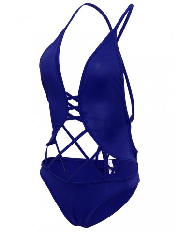Sexy Hollow Out Criss Cross String Backless Monokini Swimsuits For Women
