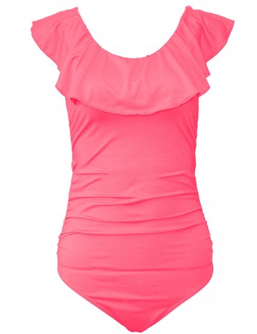 Word Shoulder Figure Flattering One Piece Swimsuit Swimwear For Women