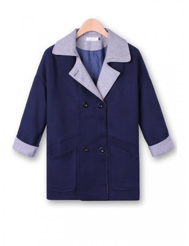 Elegant Lapel Buttons Pocket Coat Cardigan Outwear For Women