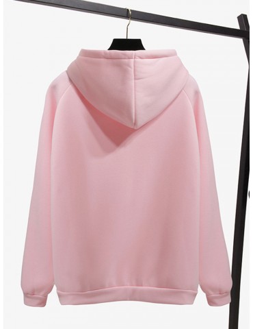 Casual Hooded Cat Printed Long Sleeve Sweatshirts