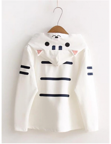 Casual Cute Hooded Dog Footprint Women Hoodies