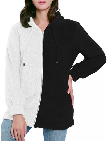 Two Color Autumn Winter Long Sleeve Hooded Hoodie