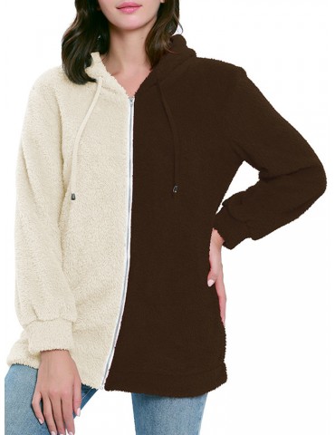 Two Color Autumn Winter Long Sleeve Hooded Hoodie