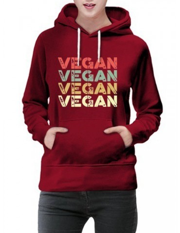 Print Letters Long Sleeve Hooded Sweatshirt